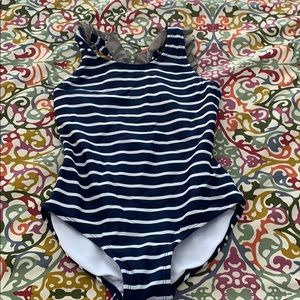5 for $25 bundle option!  Hanna Andersson blue white striped one piece